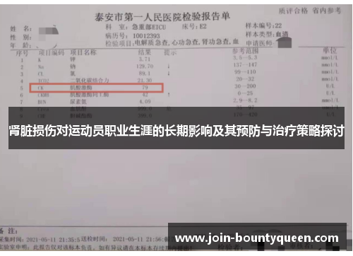 肾脏损伤对运动员职业生涯的长期影响及其预防与治疗策略探讨
